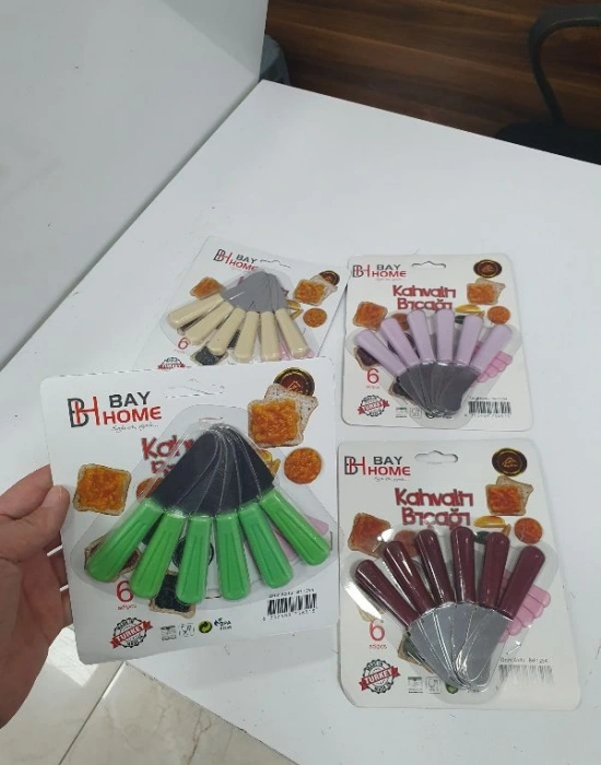 Plastik Sap Kahvaltı Bıcağı Renkli