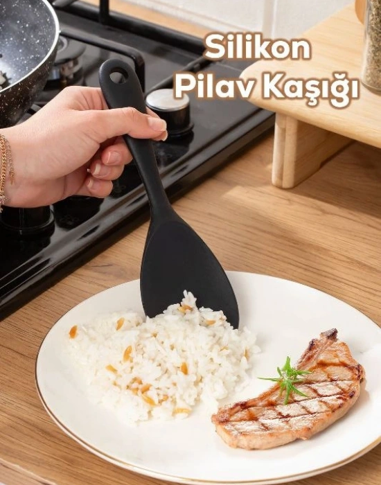 Silikon Pilav Kaşık SİYAH DMR
