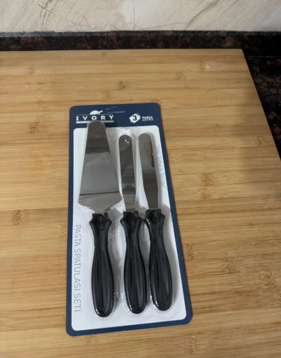 İvory 3Lü Pasta Spatula Seti