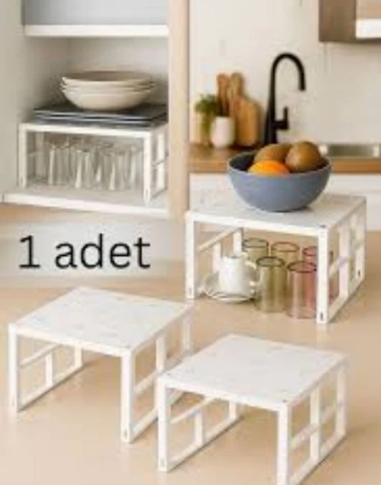 Çiçekli Raf Düzenleyici Metal Dolap İçi