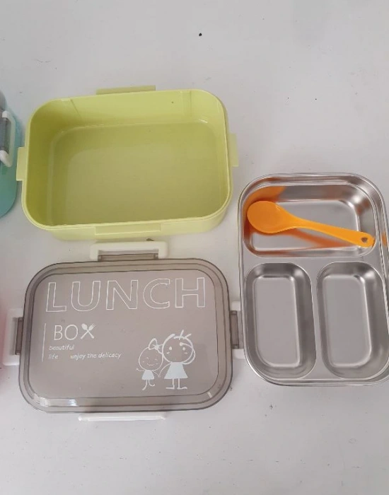 Lunch Yazılı Çelik Beslenme Kutusu