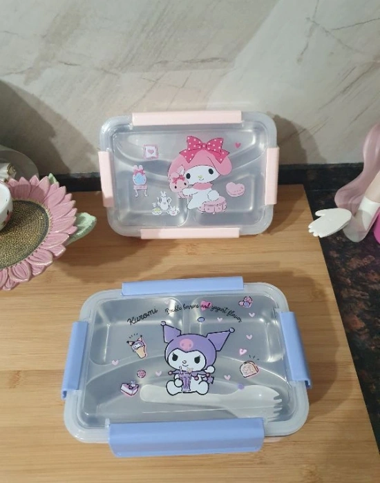 Desenli Lunch Box Kuromini Desen Çelik