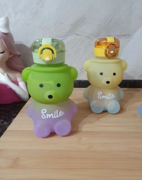 Ayıcıklı Pipetli Love Yazılı Matara