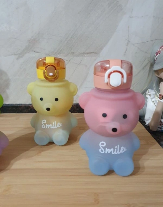 Ayıcıklı Pipetli Love Yazılı Matara