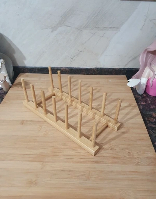 Ahşap Tabaklık Tabak Organizer Düzenleyici