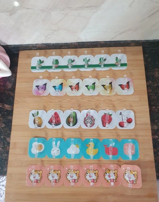 Renkli Askı 6Lı Şeffaf Desenli Askı Dmr