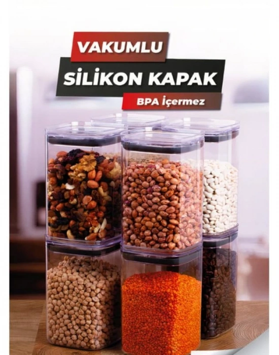 Kare Şeffaf Erzak Kabı Küçük Boy 1000 Ml