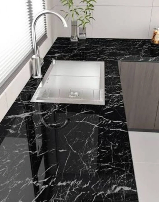 Siyah Yapışkanlı Silinebilir Mutfak Tezgah Folyosu 5M X 60Cm