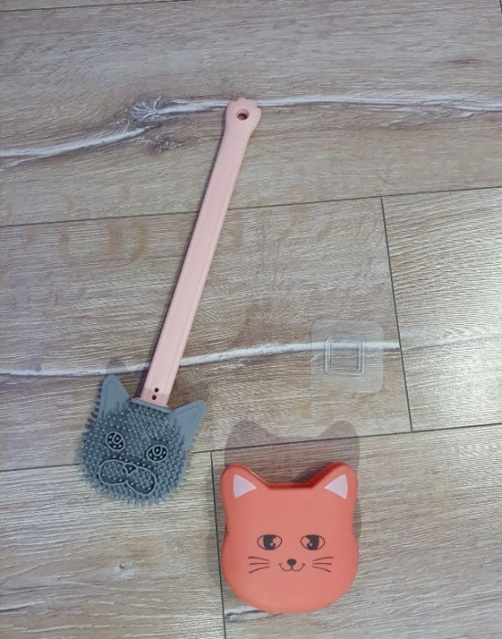 Kedi Model Silikon Wc Fırça