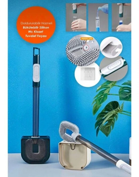 Deterjan Hazneli Bükülebilir Silikon Wc Fırça