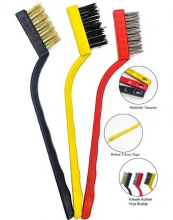 3Lü Detay Temizleme Fırçası