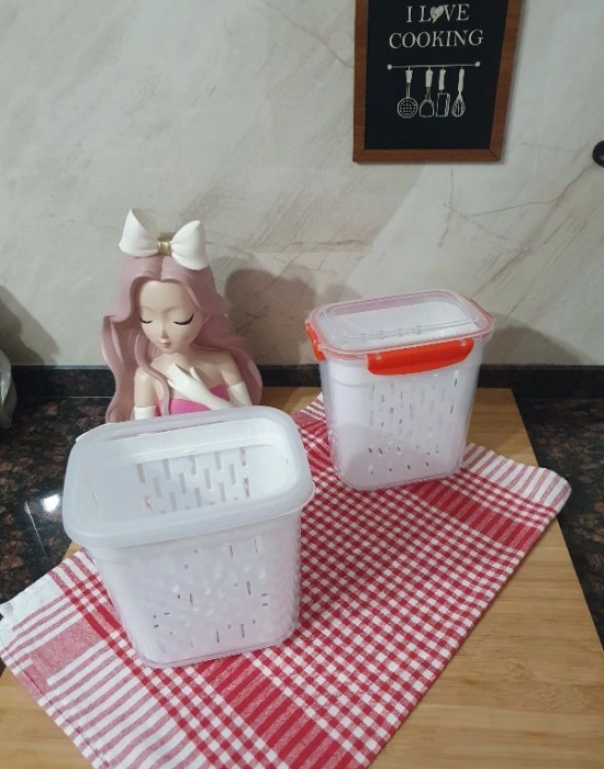 Kapaklı Süzgeçli Turşu Zeytin Kabı 2 Lt