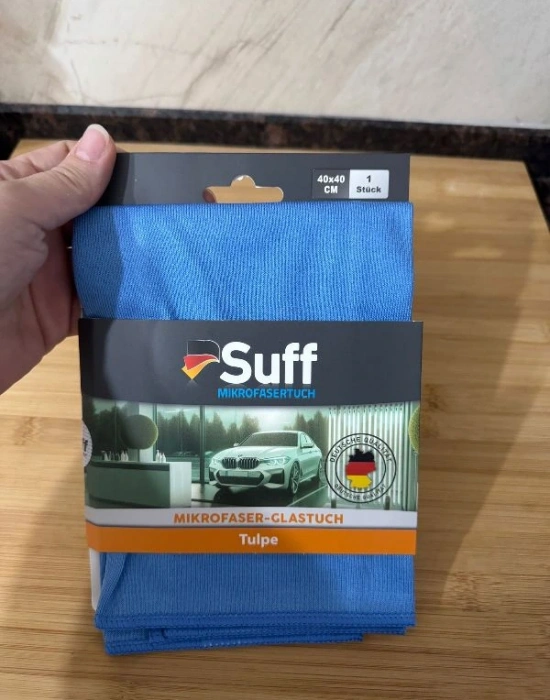 Suff Mikrofiber Lale Tulpe Cam Ayna Bezi Mat Mavi 40X40