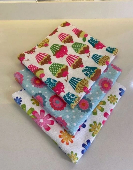 3Lü Desenli Mikrofiber Bez