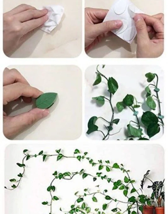 Yaprak Klips 10Lu Bitki Sarmaşık Kablo Düzenleyici Yeşil