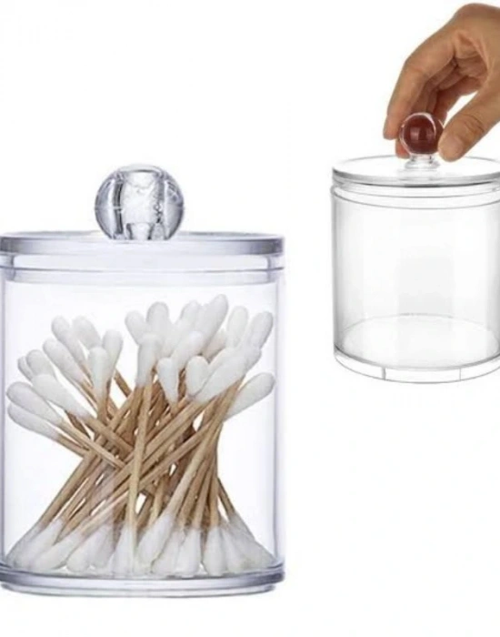 Tekli Kapaklı Makyaj Pamuk Organizeri