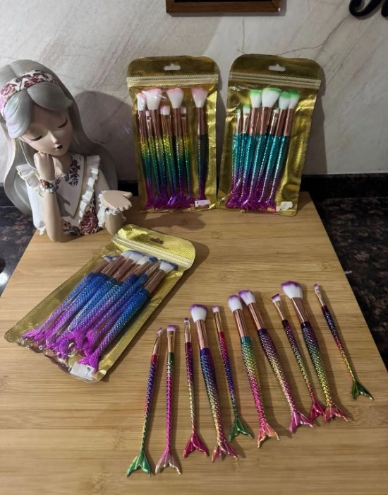 Balık Sırtı Makyaj Fırçası 10Lu