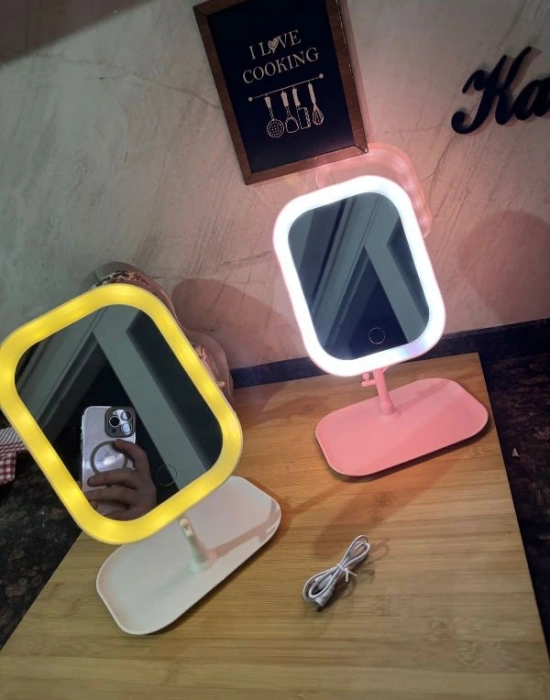 Kare Led Işıklı 3 Modlu Makyaj Aynası