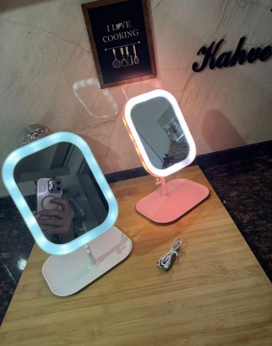 Kare Led Işıklı 3 Modlu Makyaj Aynası