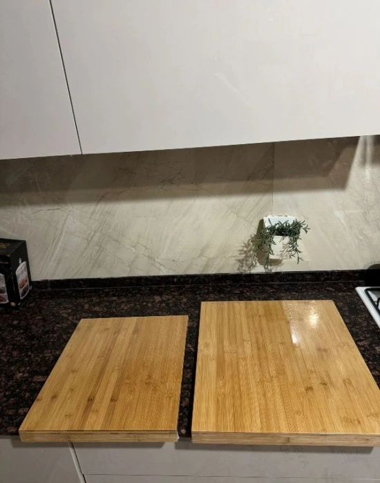 Tezgah Üstü Bambu Kesim Sunum Tahtası Büyük 53X45 Cm