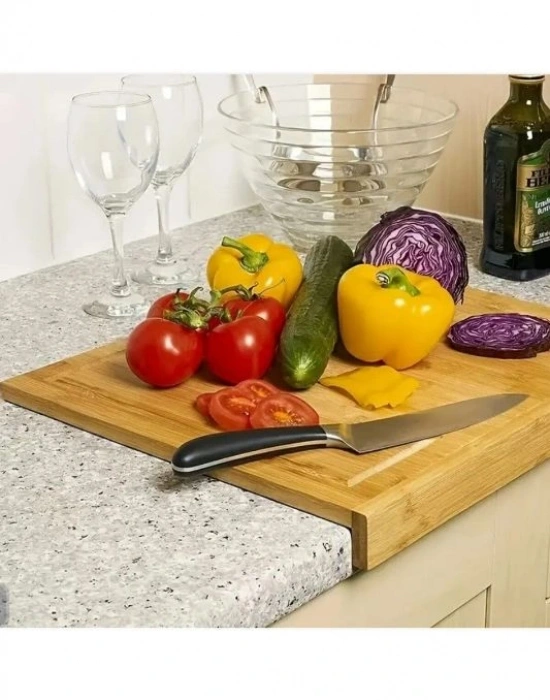 Tezgah Üstü Bambu Kesim Sunum Tahtası Küçük 45X38 Cm