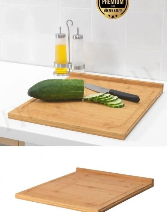 Tezgah Üstü Bambu Kesim Sunum Tahtası Küçük 45X38 Cm