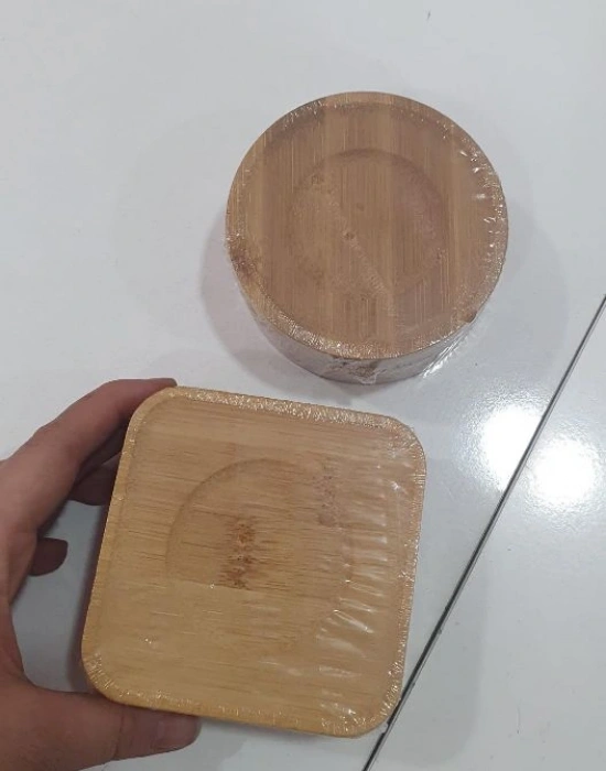 6Lı Bambu Çay Tabağı Kare