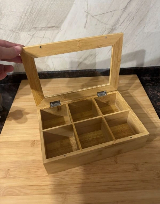 Bambu Çay Kutusu Organizer