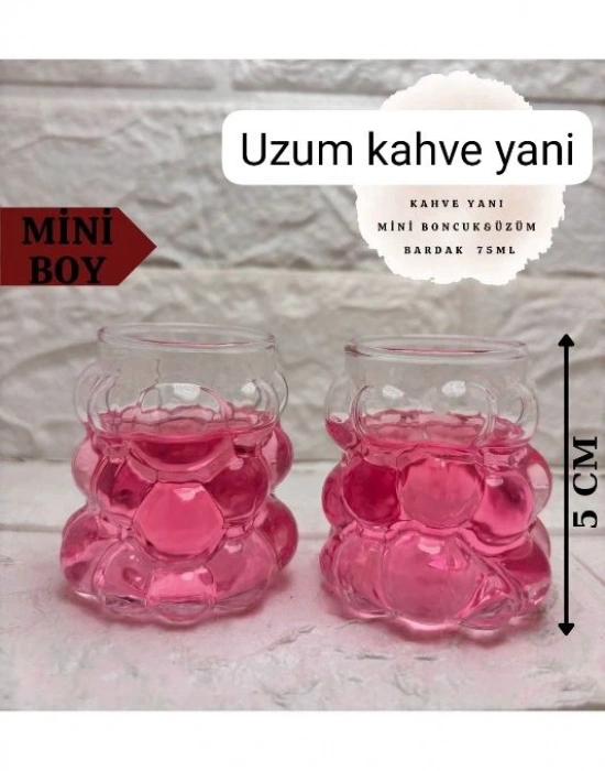 Mini Üzüm Bardak 6Lı Kulpsuz Kahve Yanı Bardak