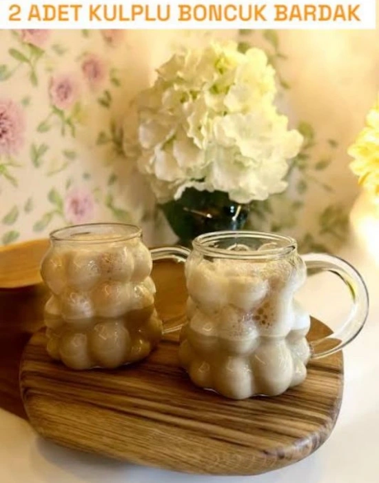 2Li Kulplu Üzümlü Boncuk Pinterest Sunum Bardağı 300Ml