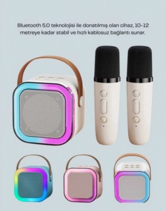 Taşınabilir Karaoke Seti 2 (İki) Mikrofonlu