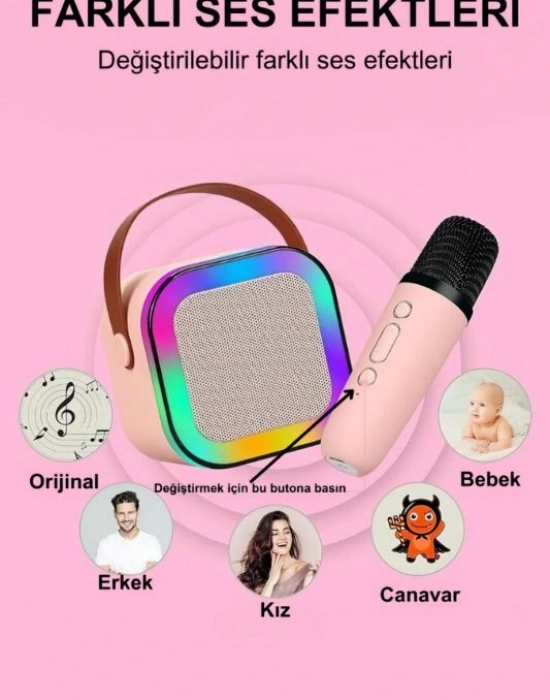 Taşınabilir Karaoke Seti 1 (Bir) Mikrofonlu