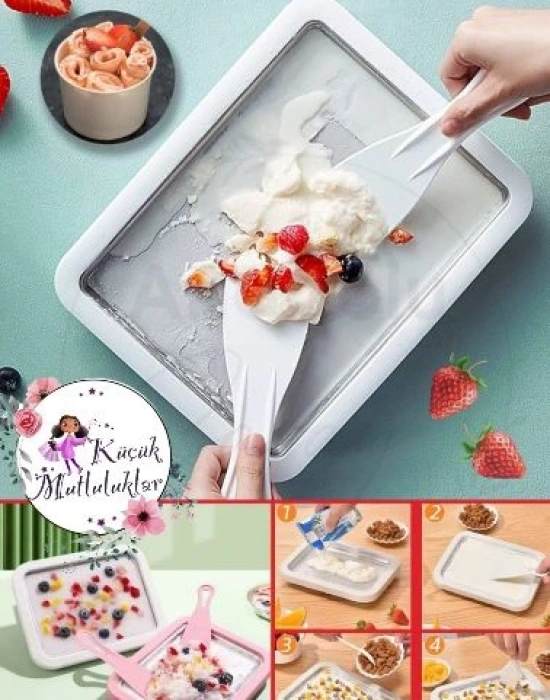 Ev Tipi Spatulalı Dondurma Tepsisi Dondurma Tavası