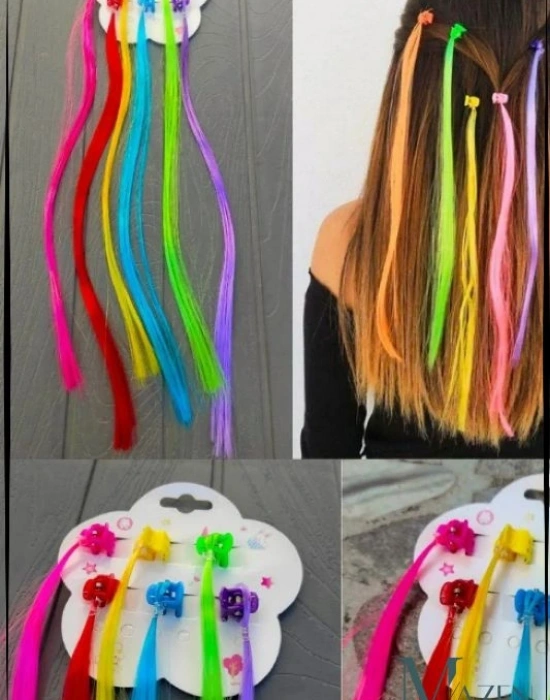 Çocuk Saç Aksesuarı – Örgülü Model Saç Süsü Örgü Toka (Karışık Renk 6lı Paket ) Km 12-1