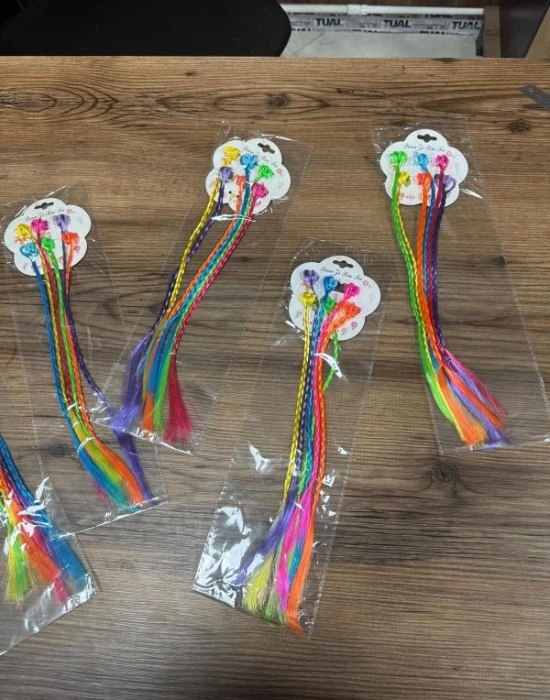 Çocuk Saç Aksesuarı – Örgülü Model Saç Süsü Örgü Toka (Karışık Renk 6lı Paket ) Km 12-1