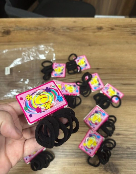 6’lı Kalın Havlu Lastik Toka Siyah Km 8-1