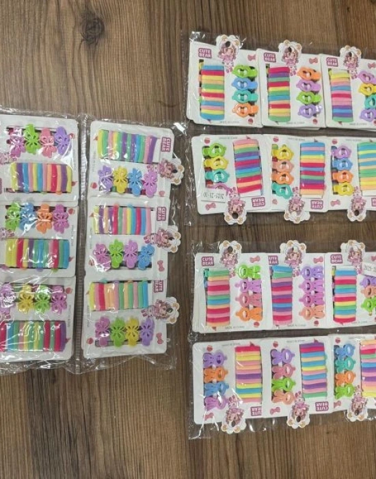 Renkli Havlu Toka Ve 4lu Klips Toka Set Km 21-10