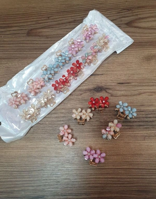 Çift Çiçek Model Tekli Mandal Toka Lüks Km 25-7