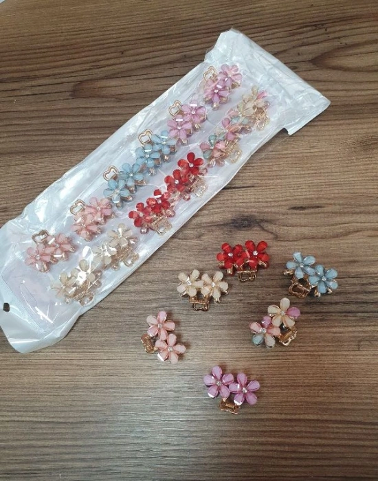 Çift Çiçek Model Tekli Mandal Toka Lüks Km 25-7