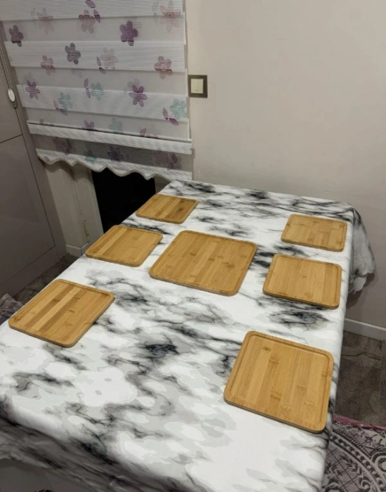 Bambu 7 Parça Pasta Seti 20x20 Cm