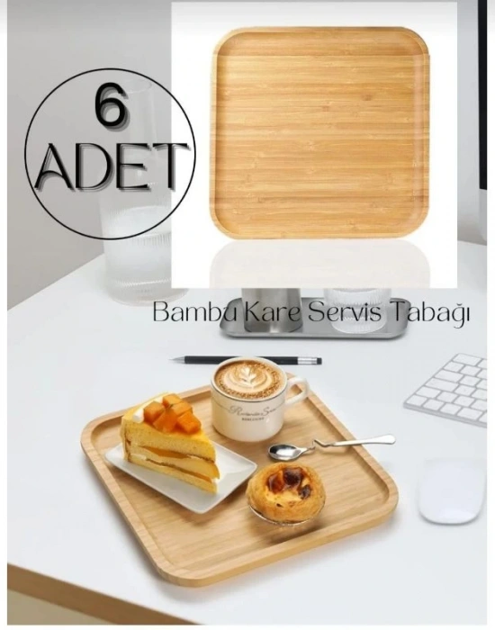 Bambu 7 Parça Pasta Seti 20x20 Cm