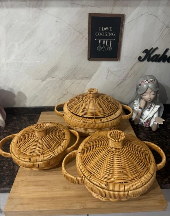 3 Lü Hasir Sunum Tencere Set