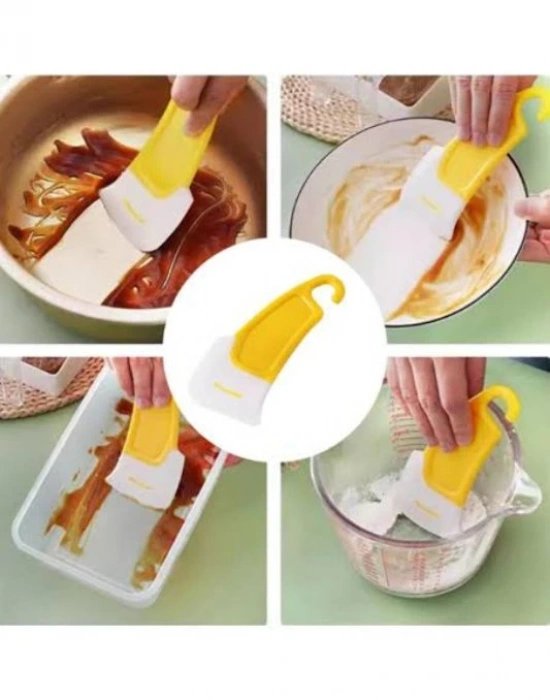 Yağ Leke Kaziyici Silikon Spatula Sarı