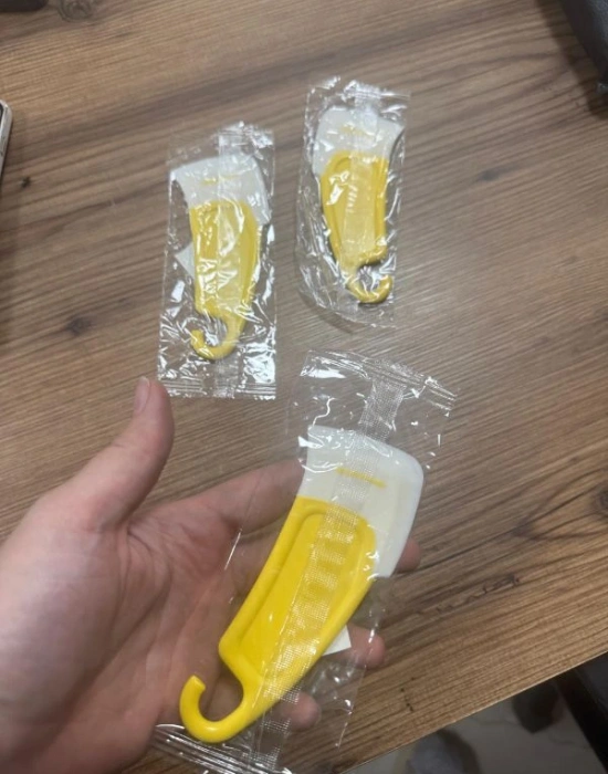 Yağ Leke Kaziyici Silikon Spatula Sarı