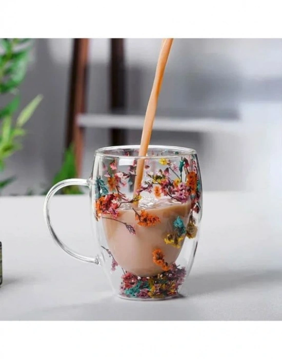 Cidarlı Çiçekli Saplı Bardak 250 Ml