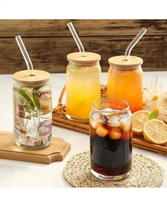 Bambu Kapak Meşrubat Pipetli Bardak