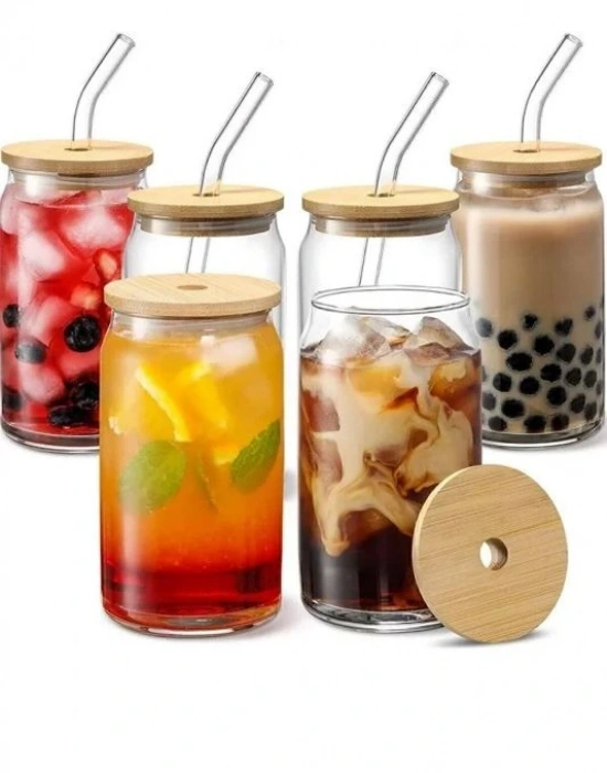 Bambu Kapak Meşrubat Pipetli Bardak