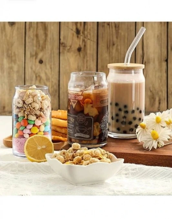 Bambu Kapak Meşrubat Pipetli Bardak