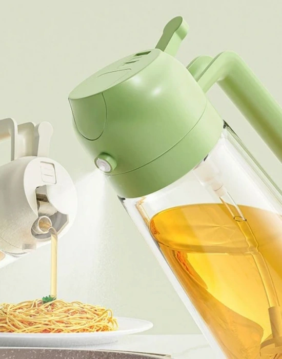 2in 1 Cam Çift Fonksiyonlu Yağdanlık Sprey Yağ Şişesi 550 Ml