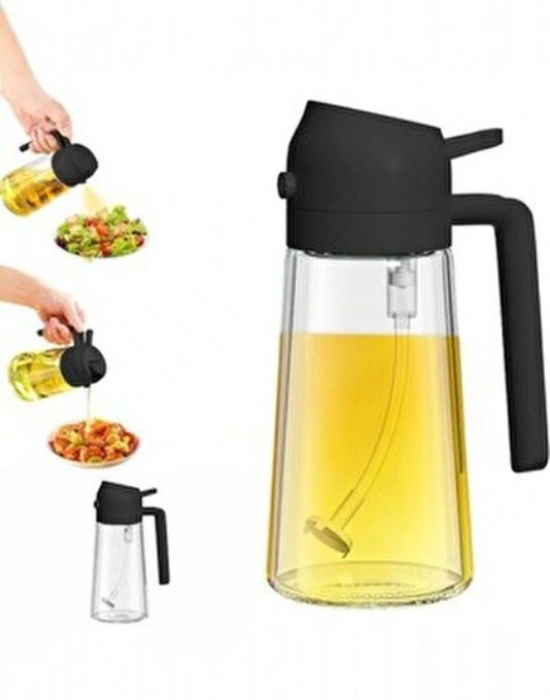 2in 1 Cam Çift Fonksiyonlu Yağdanlık Sprey Yağ Şişesi 550 Ml